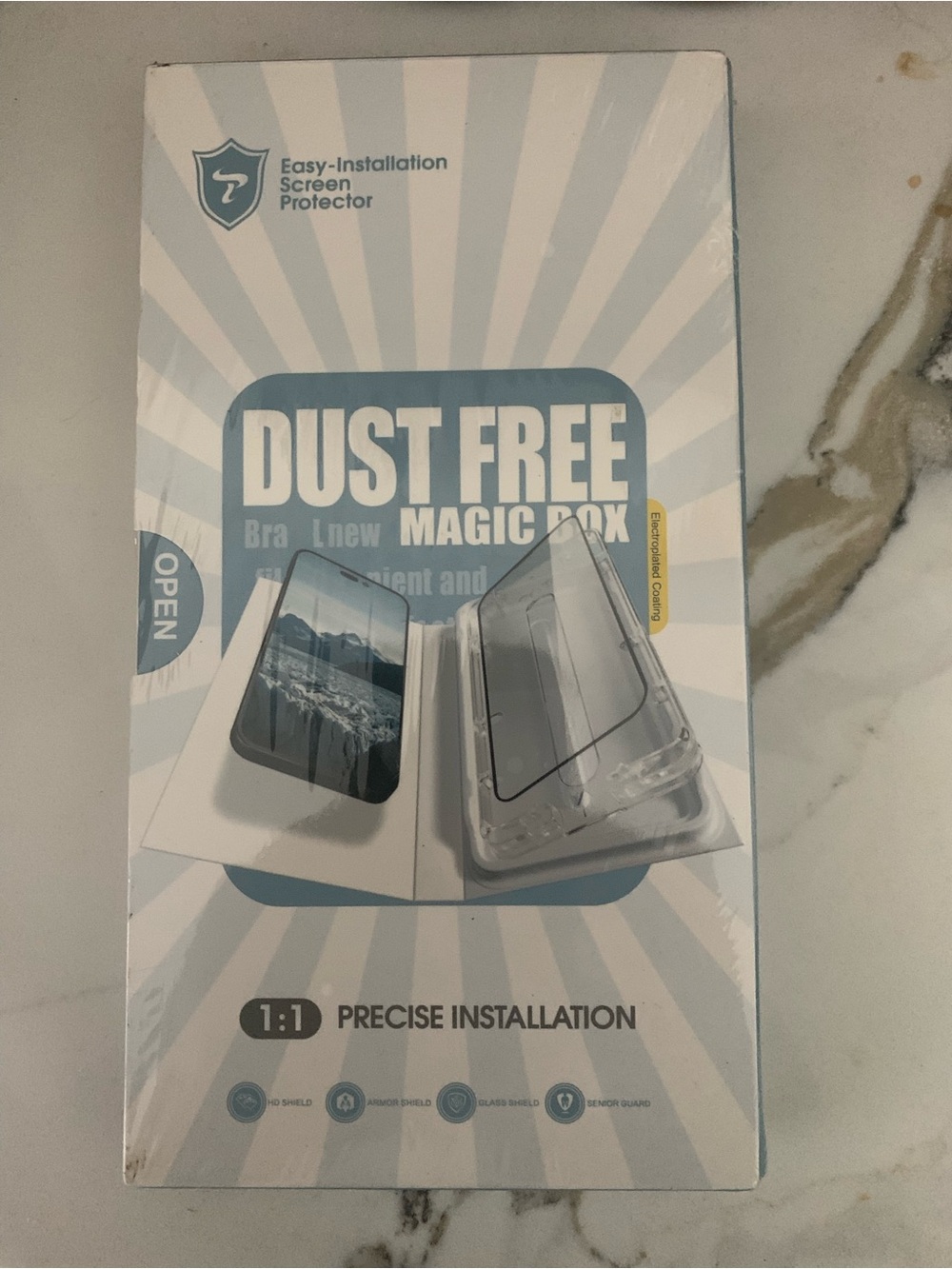 Dust Free Magic Box Screen Protector Installation Kit - Light Blue & White